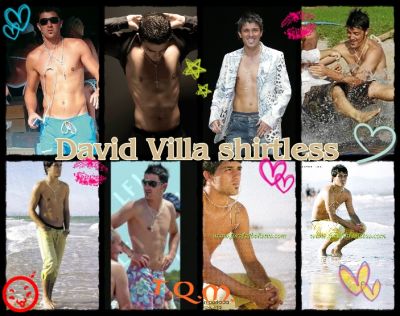 david villa shirtless poses